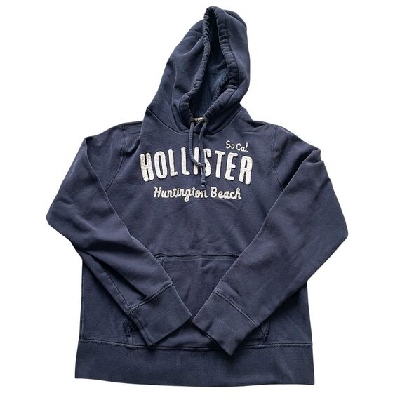 Hollister Other - Vtg Hollister Mens Pullover Hoodie Y2k Spell Out Surfer Prep Distressed Sz L